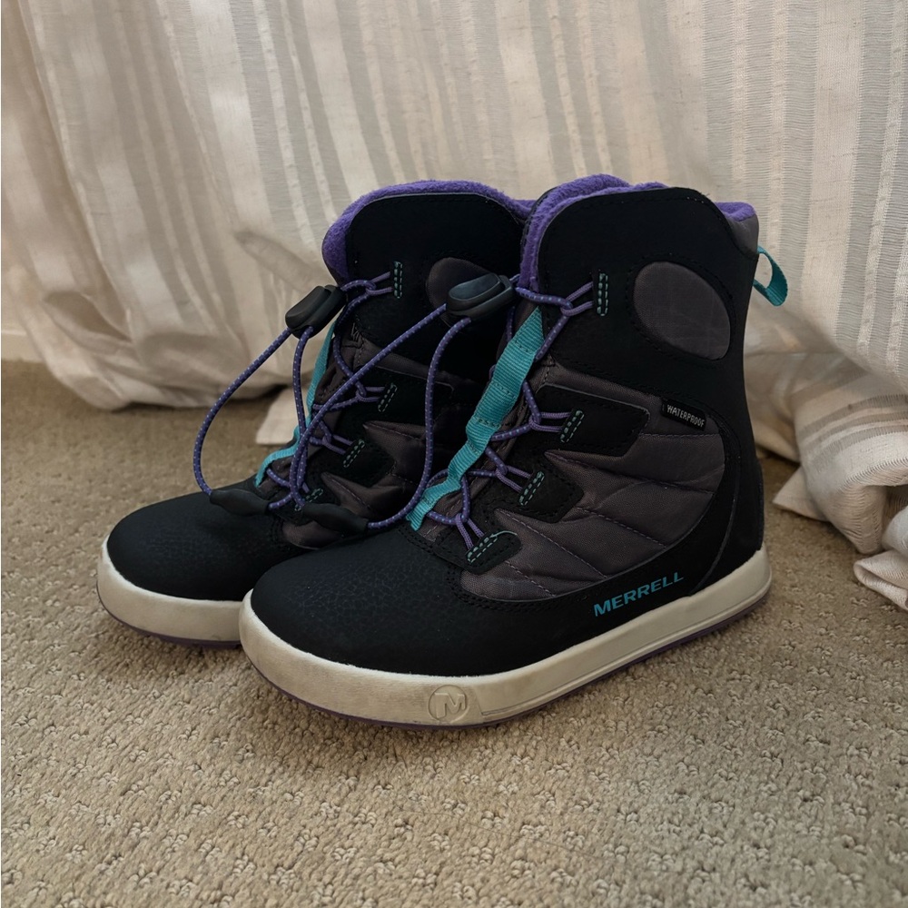 Merrell Kids Black and Purple Adventure Snow Boots Size 13M